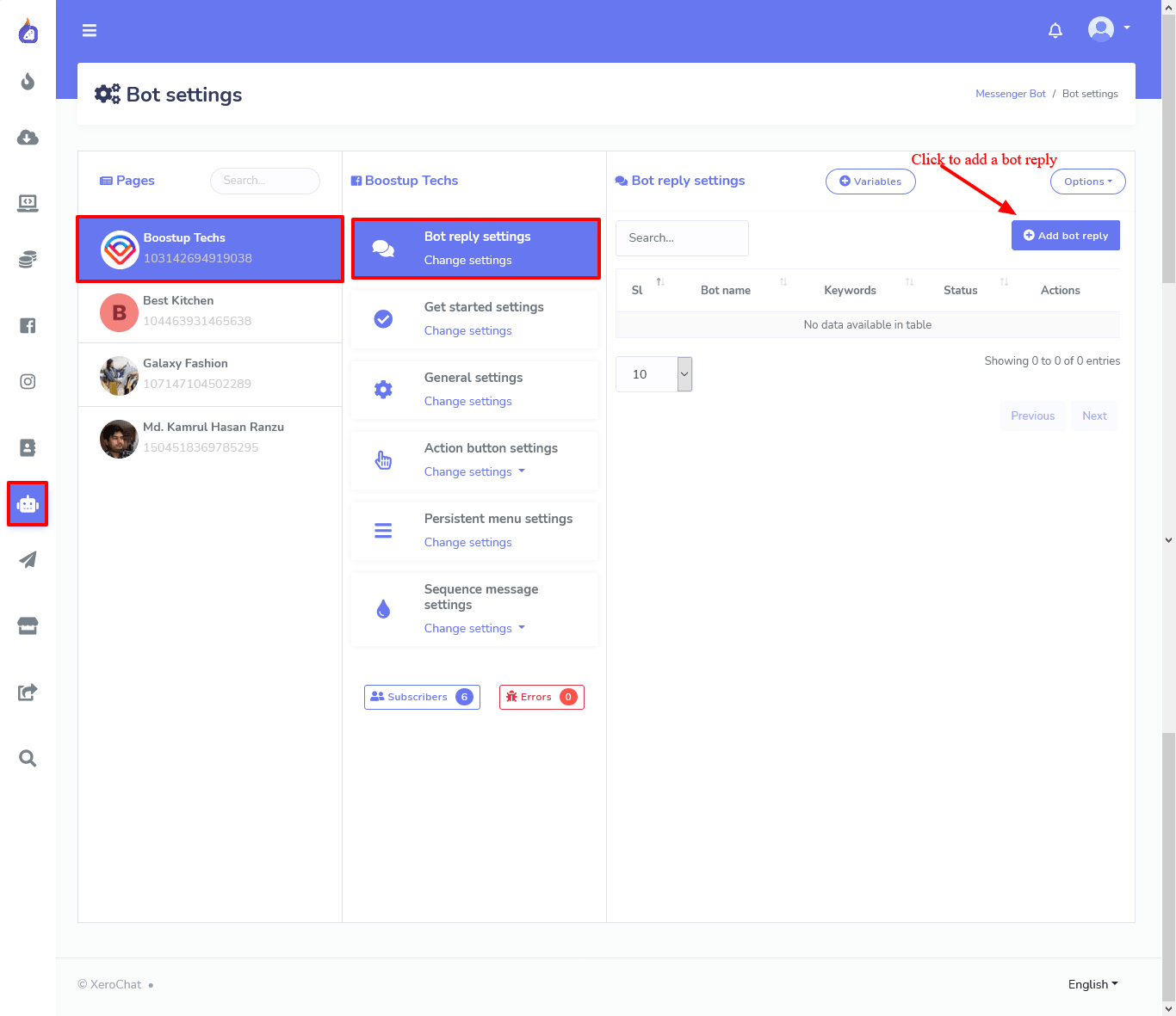 Reply Button Line Bot User Input Flow and Custom Fields | Docs | XeroChat