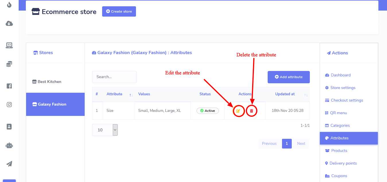 Screen shot: Add attribute