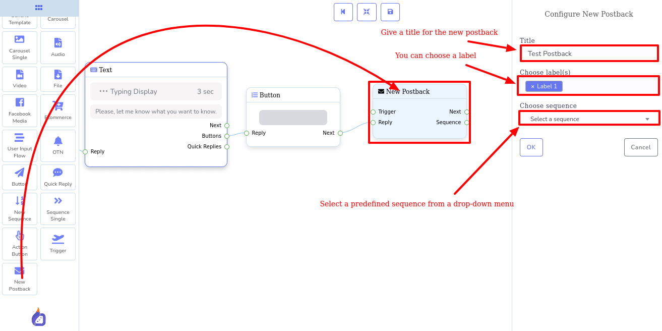 configure new postback