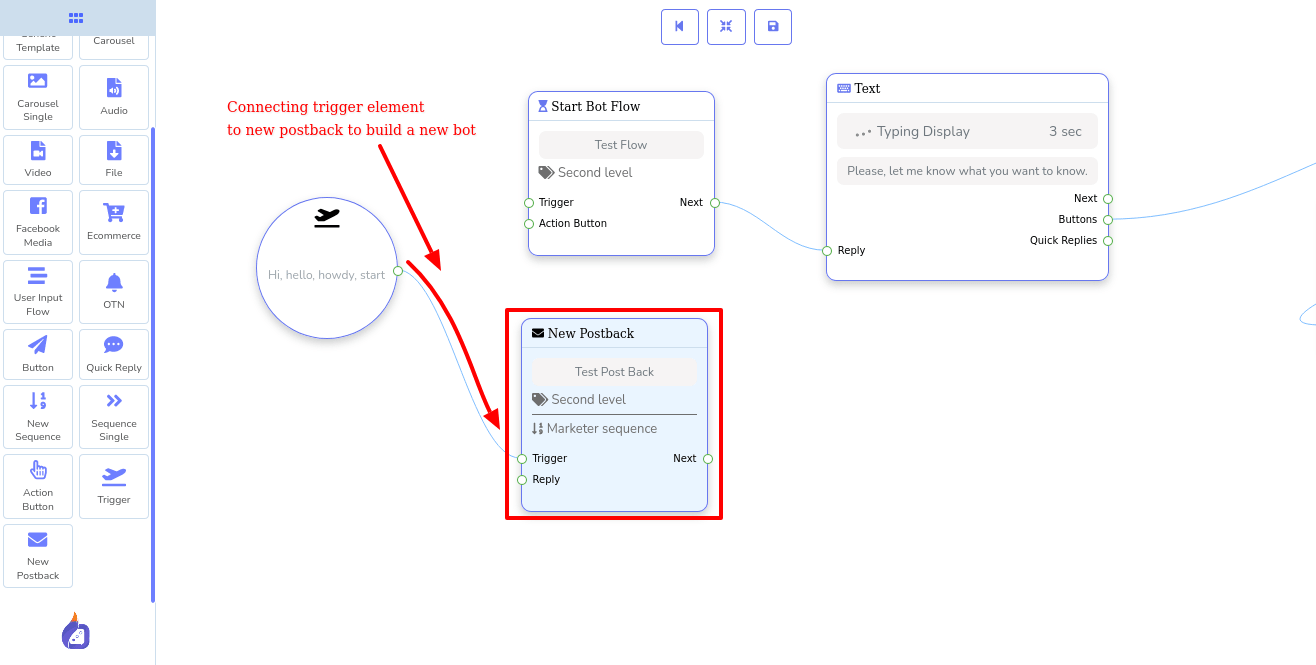 connecting new postback